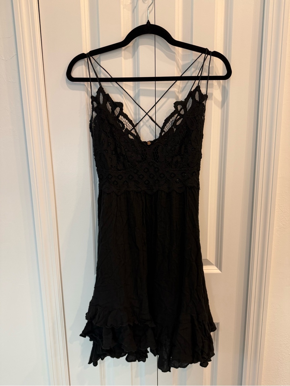 Free People Adella Slip Black Lace Dress - Picture 5 of 7